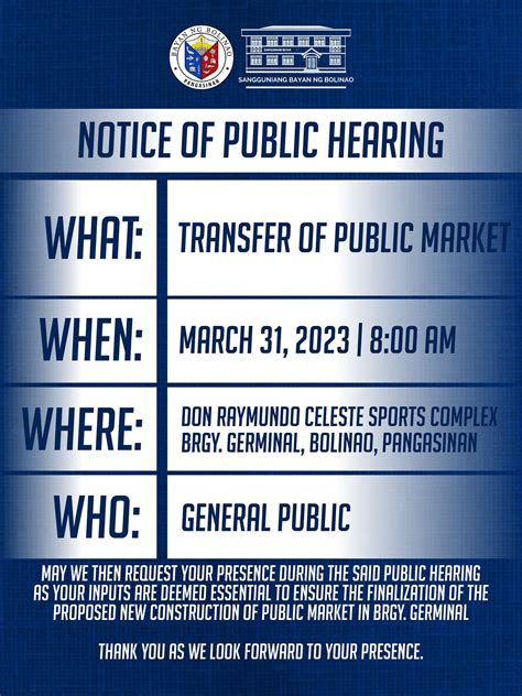 Notice of Public Hearing .
